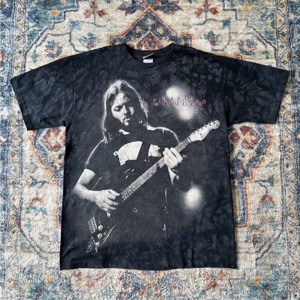 Vintage Liquid Blue Pink Floyd David Gilmour T-shirt Large - Picture 1 of 4